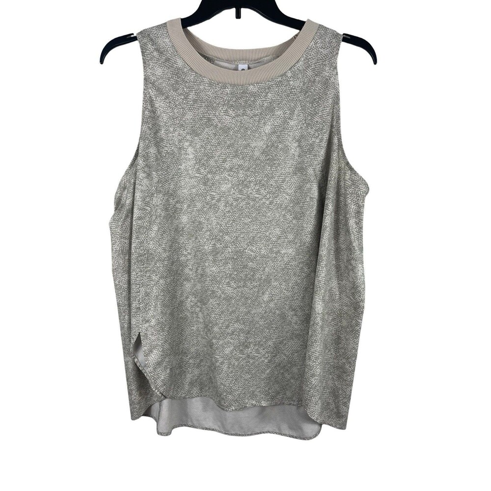 Athleta 2X Stone Abstract Sleeveless Tank Top Stretch Athleisure Lightweight